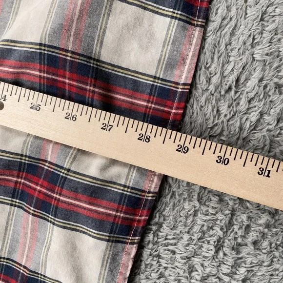 Levis Shirt Mens Extra Large Red Blue Plaid Western Pearl Snap Short Sleeve - Picture 5 of 11